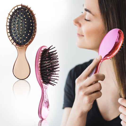 Sanas Metallic Paddle Cushion Hair Brush - 3Pcs