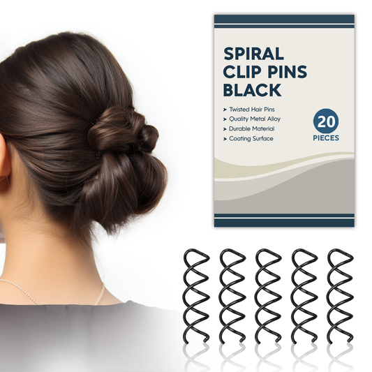 Sanas Spiral Black Hair Pins - 20Pcs