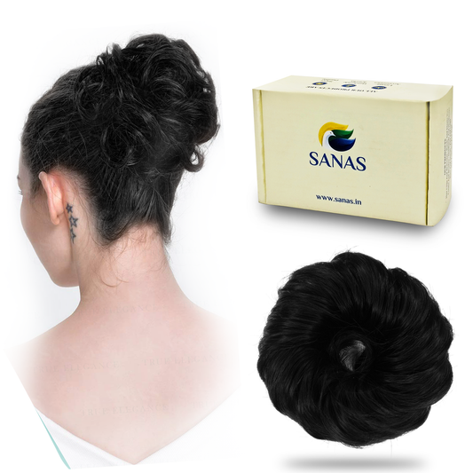 Sanas Synthetic Hair Bun Extension Black - 1Pc