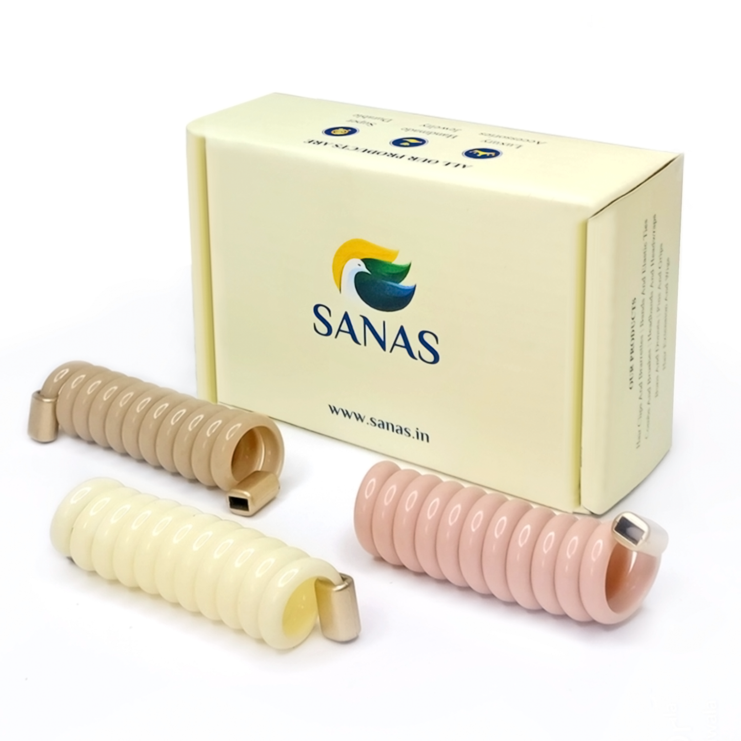 Sanas Telephone Wire Hair Tie - 3Pcs