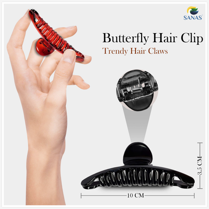 Sanas Butterfly Clip (L Red)(X) - 2Pcs