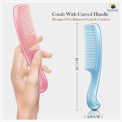 Sanas Multicolor Fine Teeth Comb for Hair - 3Pcs