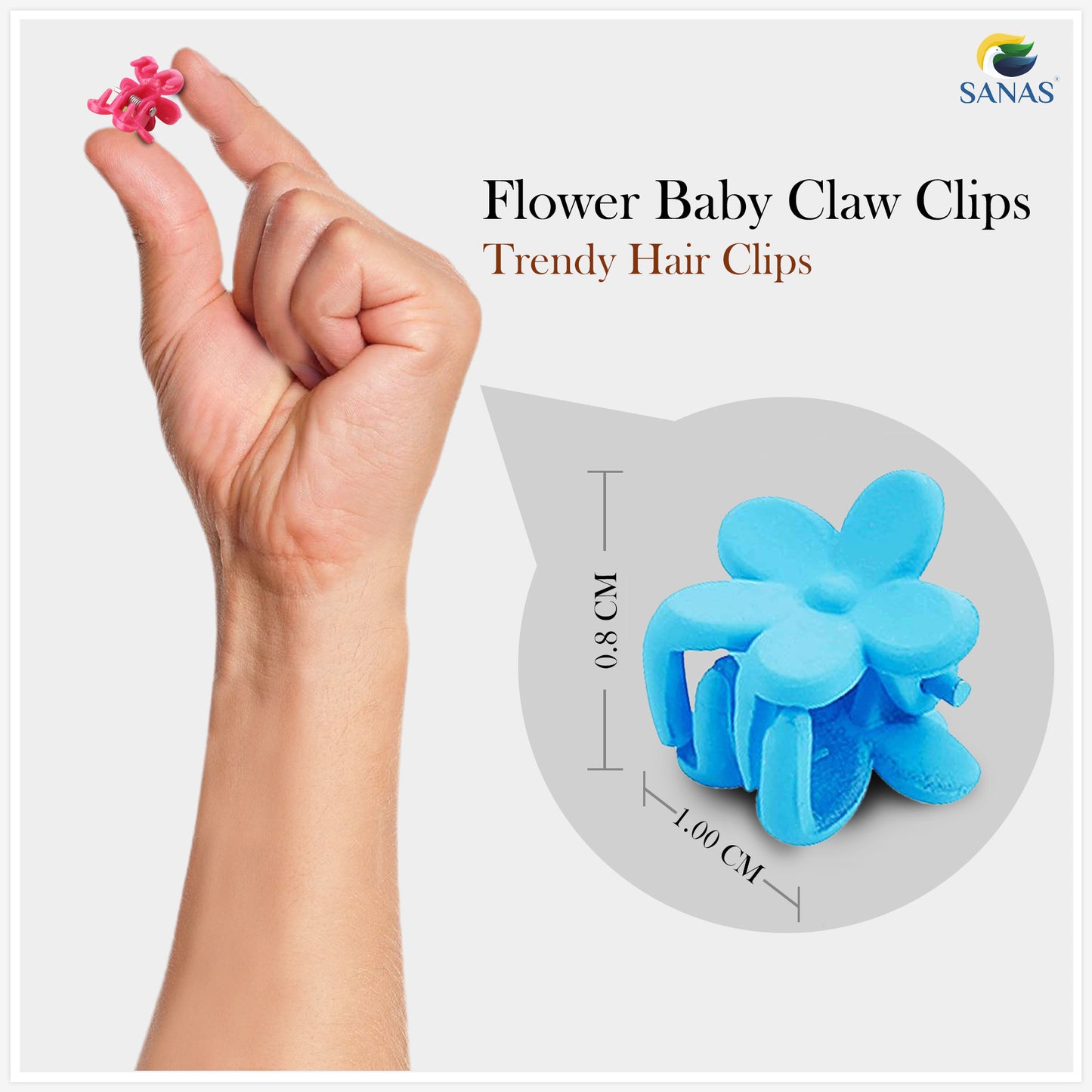 Sanas Mini Flower Small Clips - 10Pcs