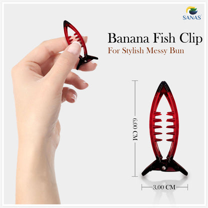 Sanas Small Fish Banana Clips - 6Pcs