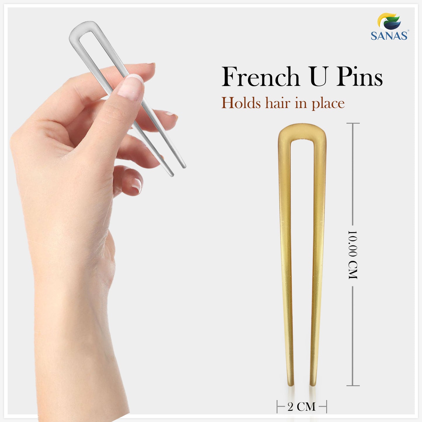 Sanas Metal Hair U Pin - 4Pcs