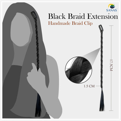 Sanas Hair Black Braid Extension for Women - 1Pc