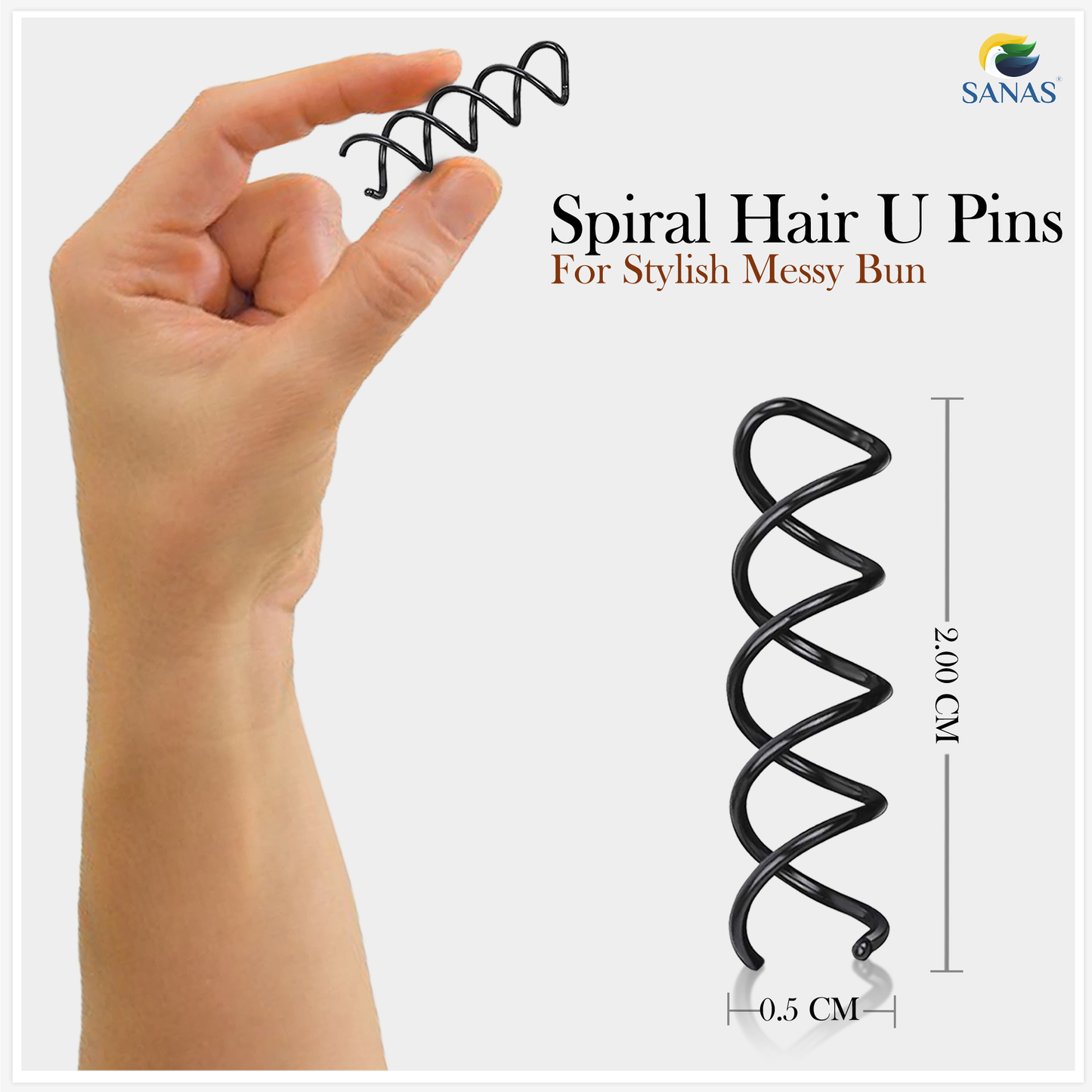 Sanas Spiral Spin Pins for Hair Juda - 30Pcs