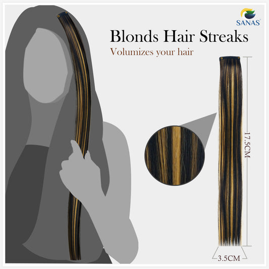 Sanas Blonde Streaks Hair Extension - 6Pcs