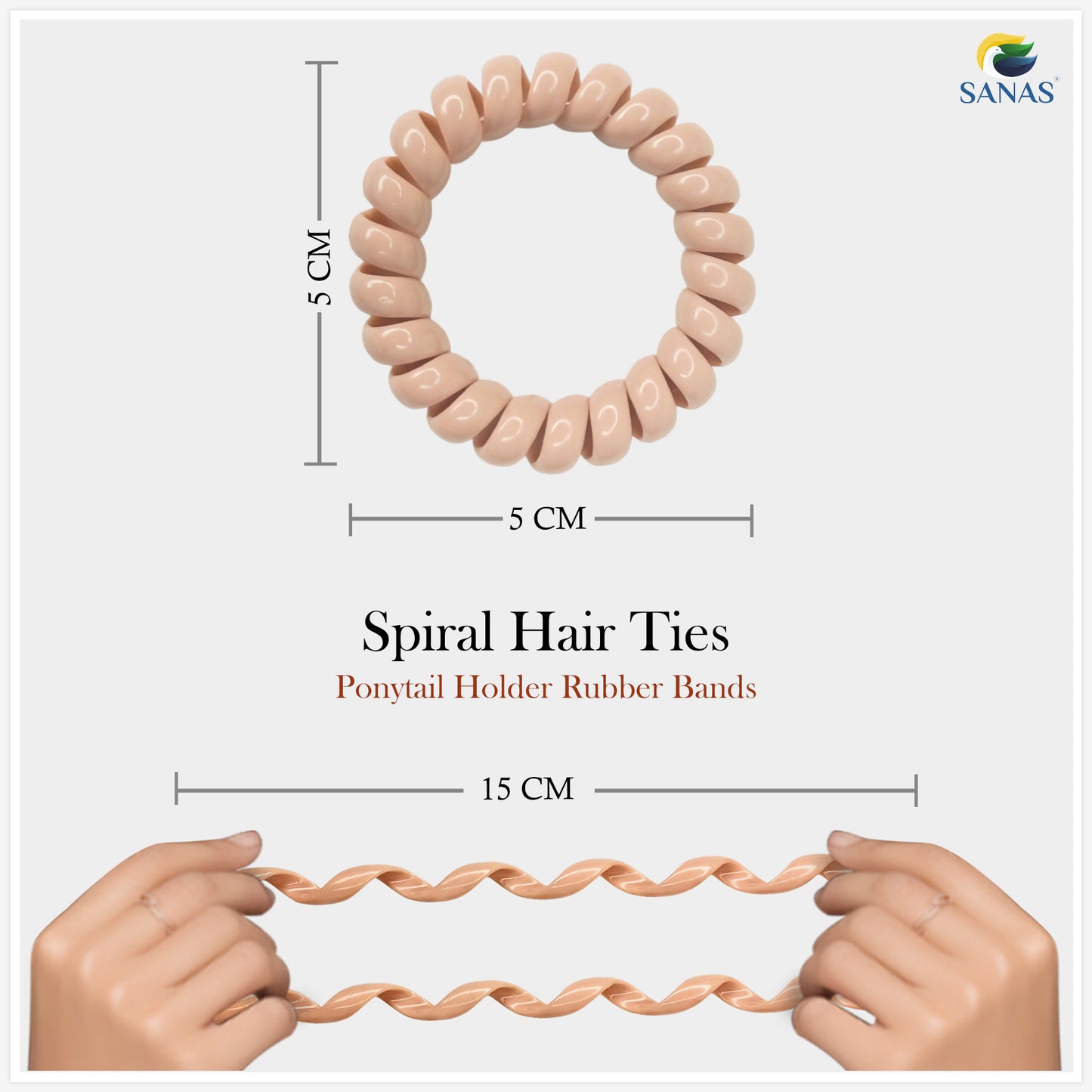 Sanas Colorful Spiral Hair Tie - 10Pcs