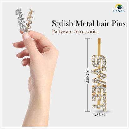 Sanas Word Letters Hair Pins - 5Pcs