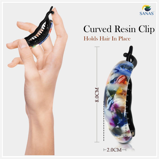 Sanas Curved Resin Hair Clip - 1Pc