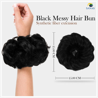 Sanas Black Hair Extension Rubbers - 4Pcs