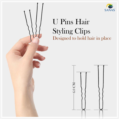 Sanas Black U Hair Pin -  100Pcs