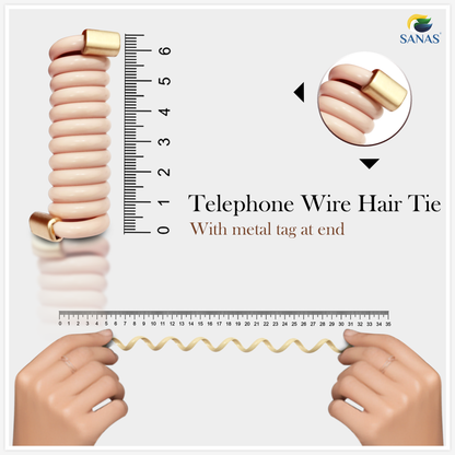 Sanas Telephone Wire Hair Tie - 3Pcs