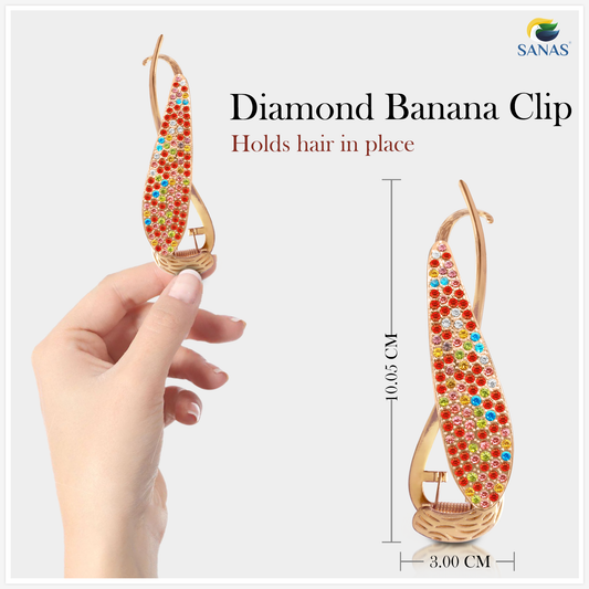 Sanas Diamond Banana Clip - Multicolour 1Pc