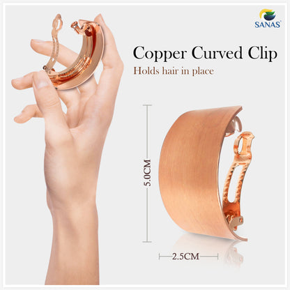 Sanas Curved Copper Hair Clip - 1Pc