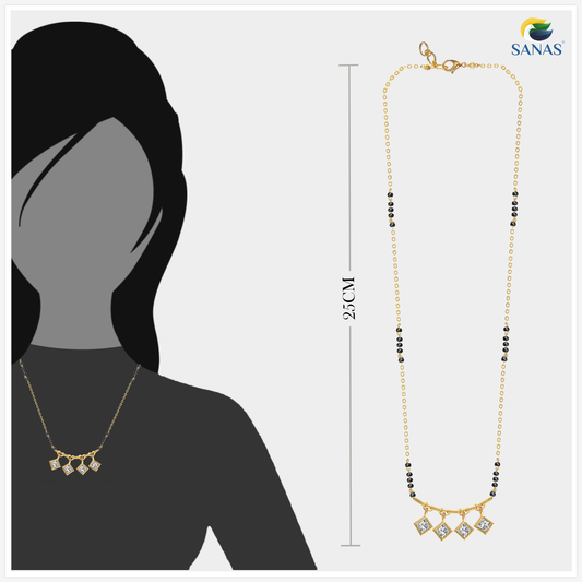 Sanas Black Beads Chain Mangalsutra - 1pc