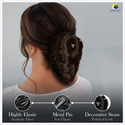 Sanas Bun with Back Pin BROWN - 1Pc