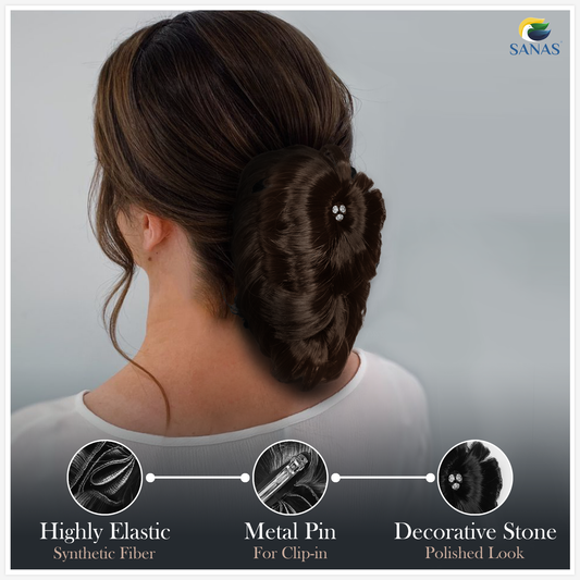 Sanas Bun with Back Pin BROWN - 1Pc