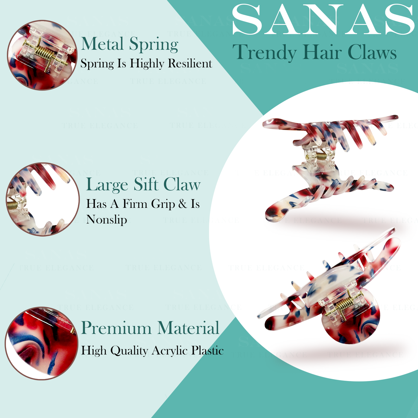 Sanas Resin Acrylic Cider Clips - 4Pcs