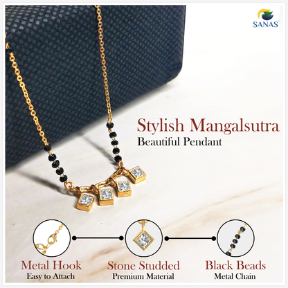 Sanas Black Beads Chain Mangalsutra - 1pc