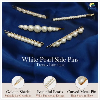 Sanas Pearl Bobby Pins - 5Pcs