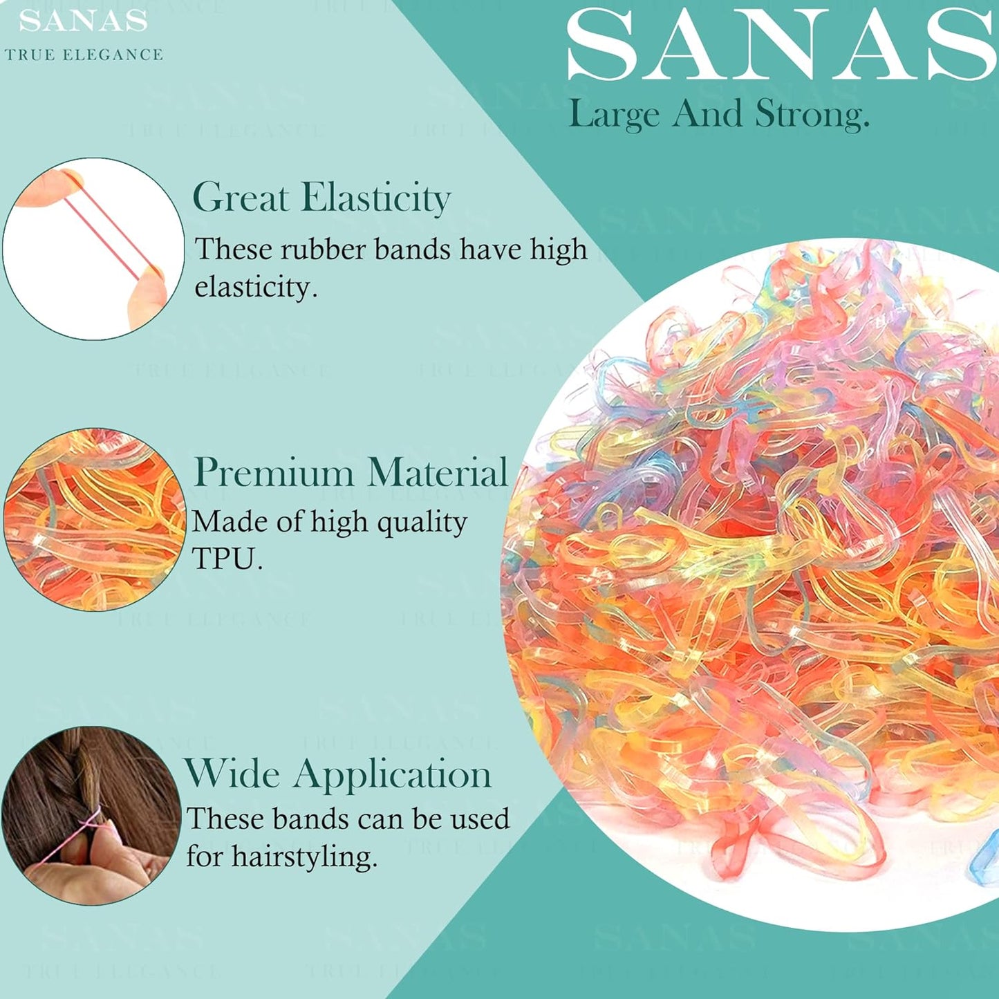 Sanas Multicolor Medium Rubber - 1100Pcs