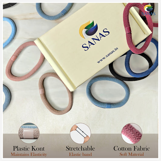 Sanas Multicolor Ponytail Holders Big - 10Pcs