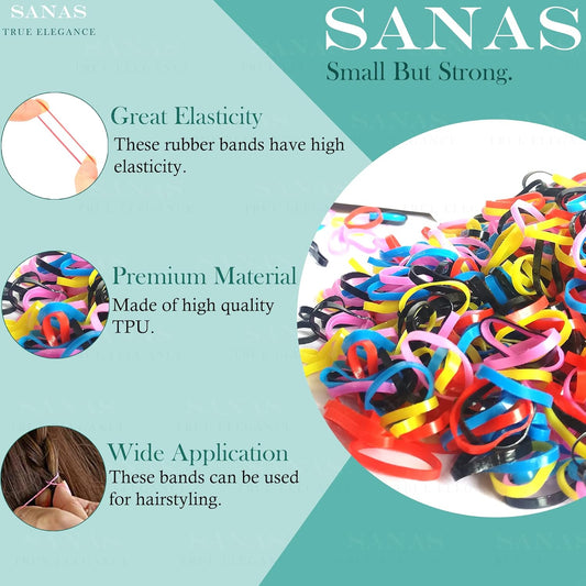 Sanas Mini Rubber Bands Dark - 1500Pcs