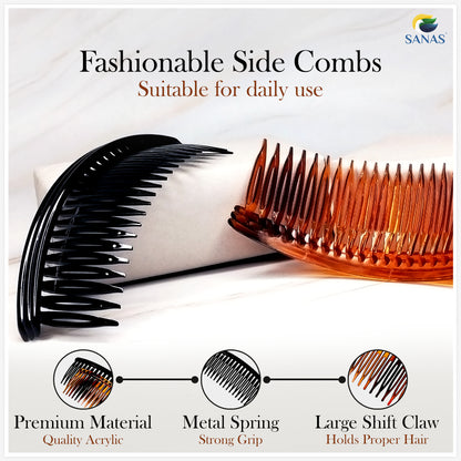 Sanas Comb Clip Side Hair Pin - 2Pcs