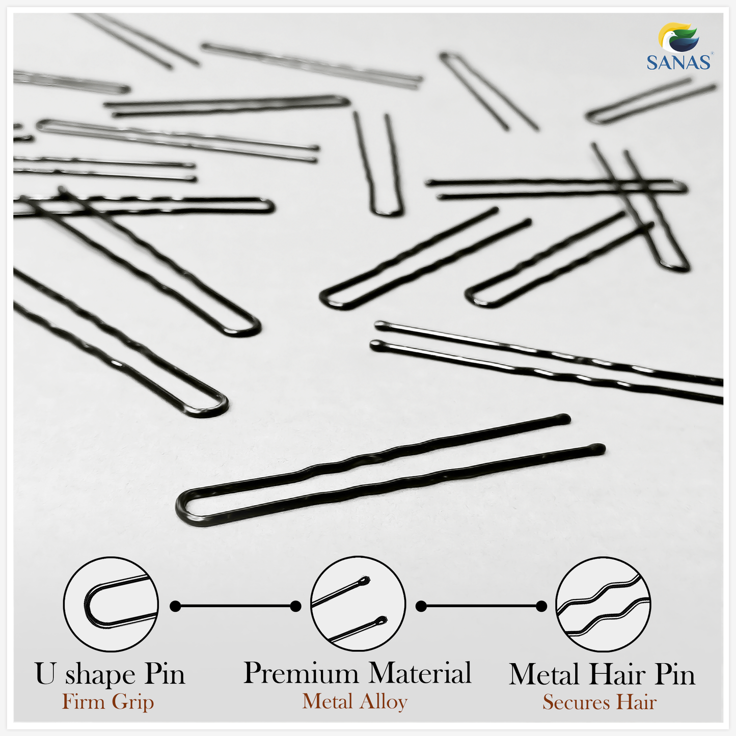 Sanas Bobby Pins Hair Styling Tools - 100 Pcs