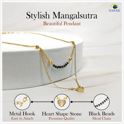 Sanas Heart Shape Mangalsutra - 1Pcs