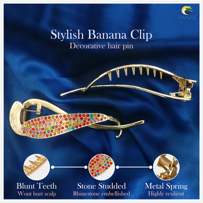 Sanas Diamond Banana Clip - Multicolour 1Pc