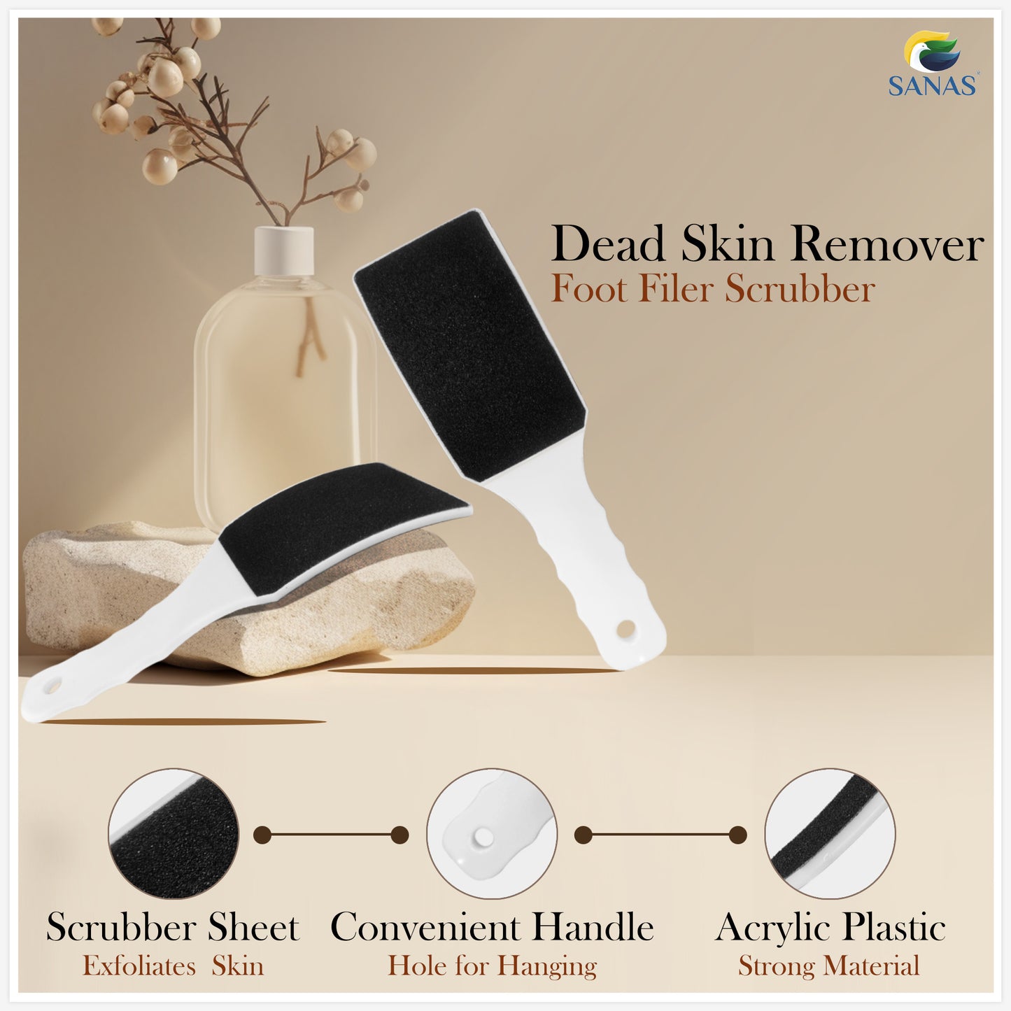 Sanas Dead Skin Remover Foot Scrubber - 1Pc