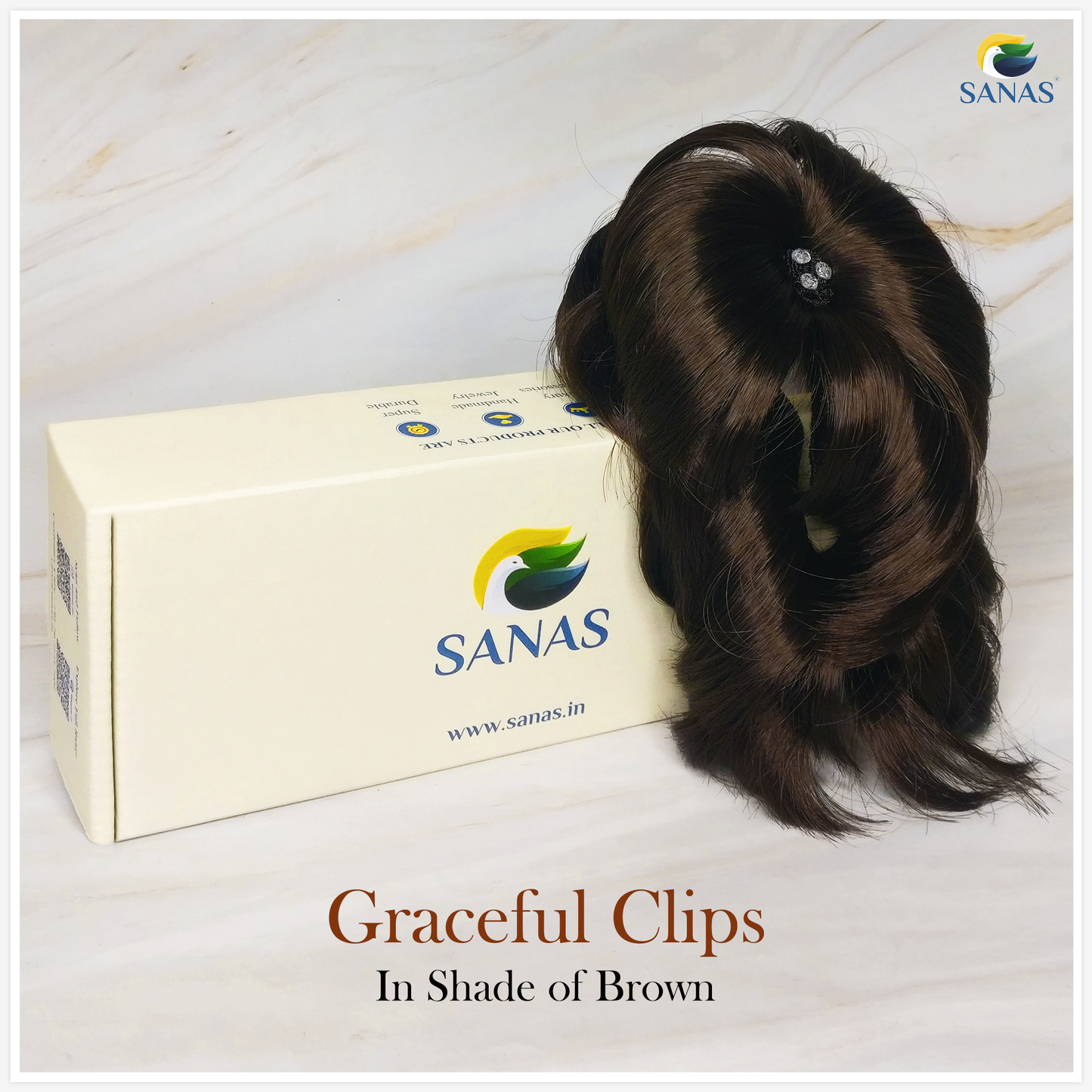 Sanas Bun with Back Pin BROWN - 1Pc