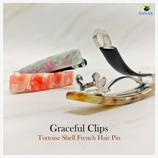 Sanas Rectangle Resin Hair Clip - 3Pcs