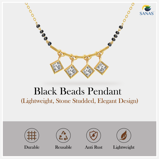 Sanas Black Beads Chain Mangalsutra - 1pc