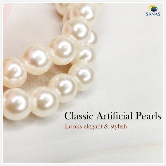 Sanas Floral Hair Tie With Pearl - 4Pcs