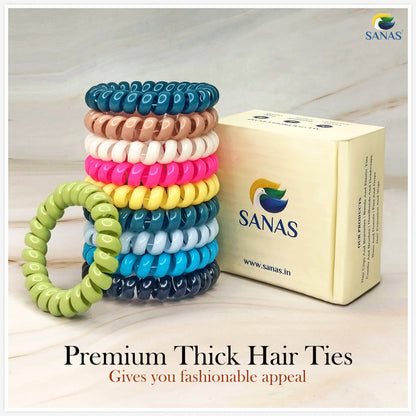 Sanas Colorful Spiral Hair Tie - 10Pcs