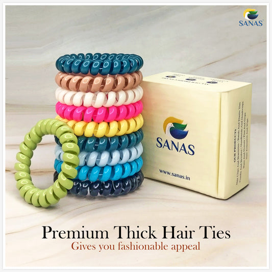 Sanas Colorful Spiral Hair Tie - 10Pcs