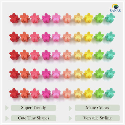 Sanas Mini Flower Small Clips - 10Pcs