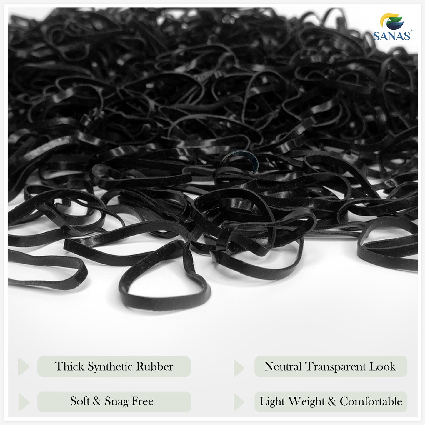 Sanas Mini Rubber Black - 1500Pcs