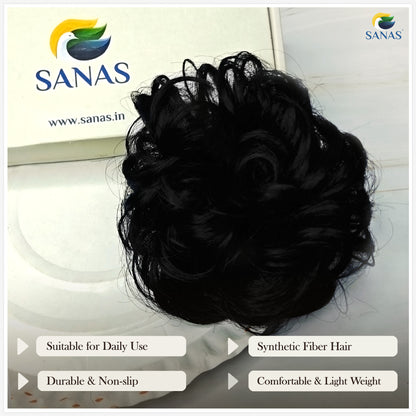 Sanas Black Hair Extension Rubbers - 4Pcs