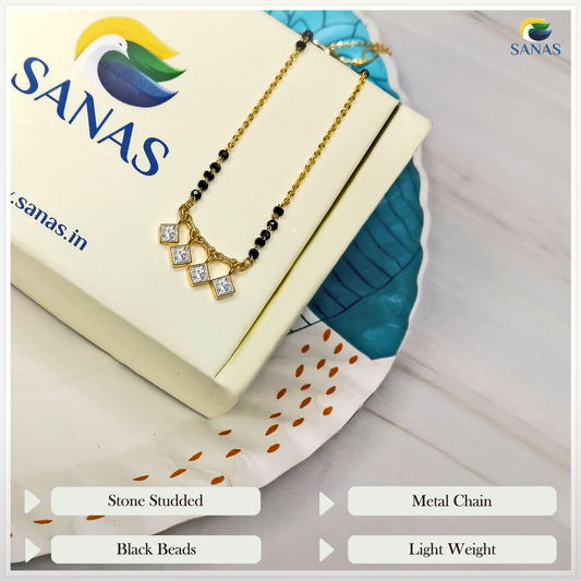 Sanas Black Beads Chain Mangalsutra - 1pc