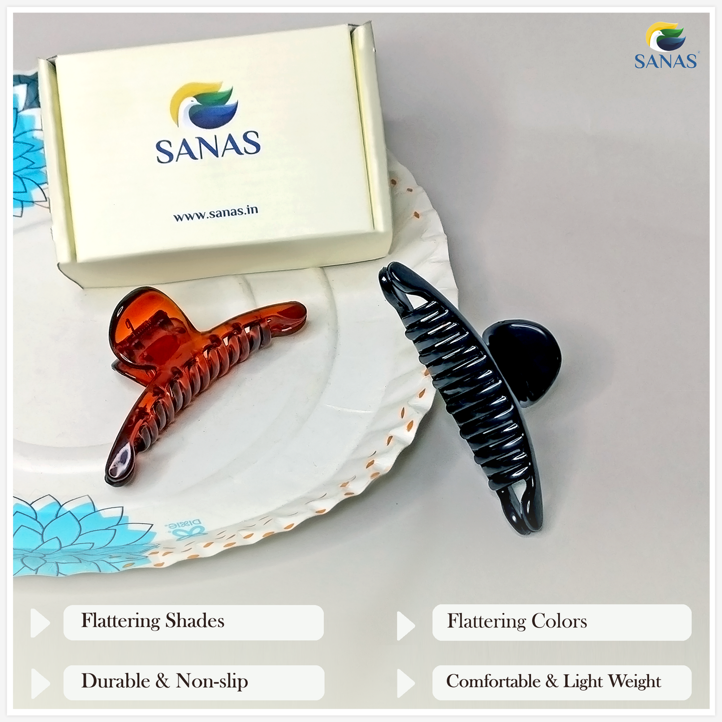 Sanas Butterfly Clip (L Black) X - 2Pcs