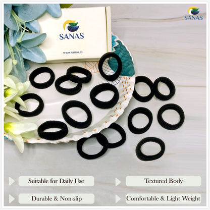 Sanas Black Rubber Band - 48Pcs