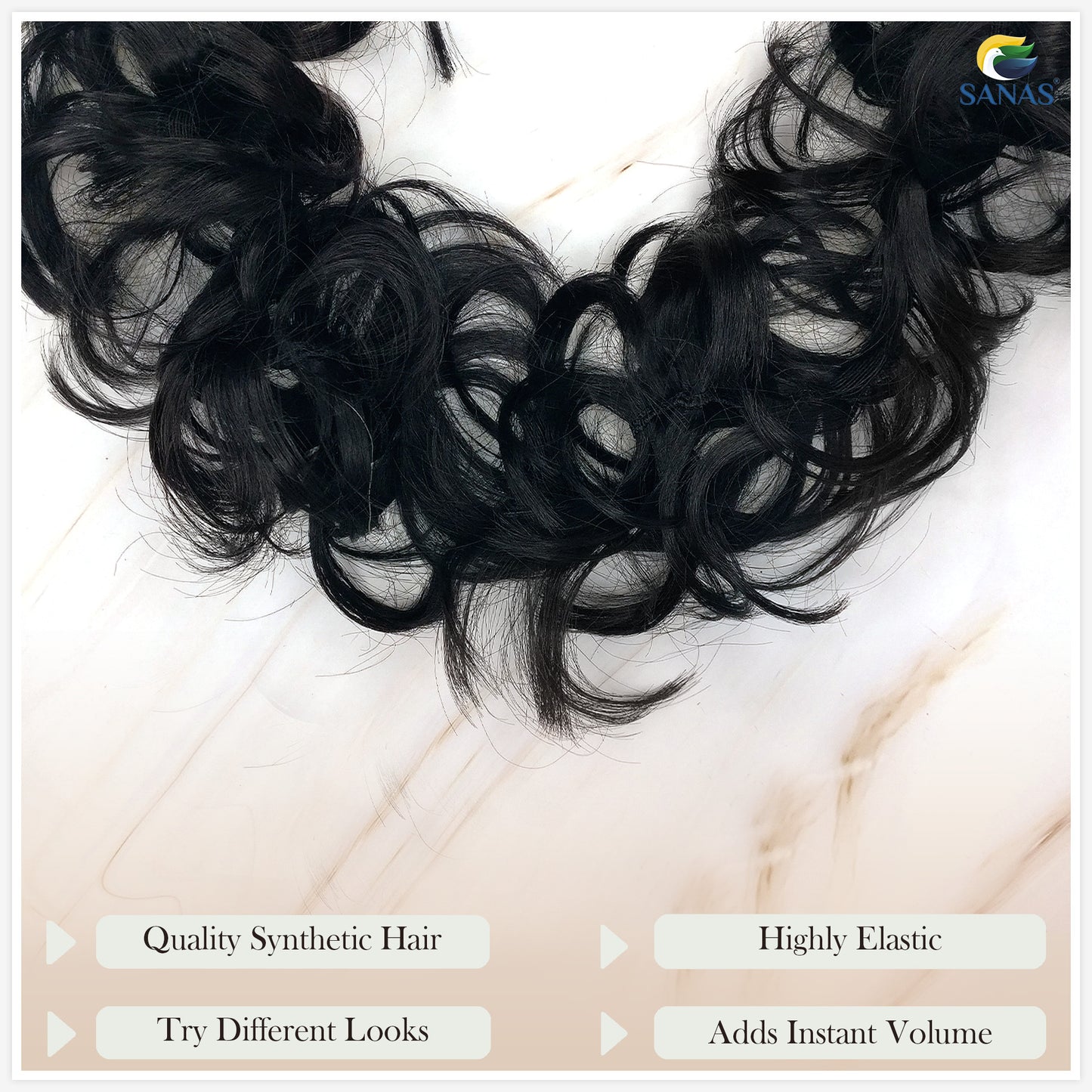 Sanas Frill Hair Extensions Black - 1Pc