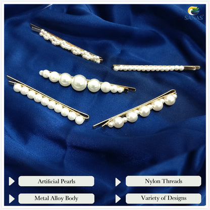 Sanas Pearl Bobby Pins - 5Pcs