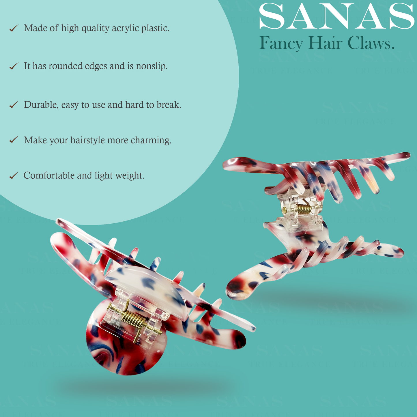 Sanas Resin Acrylic Cider Clips - 4Pcs