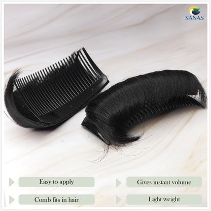 Sanas Black Bump Up Insert Hair Clip Hair Puff Insert - 1Pc